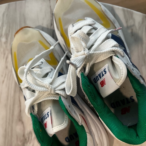 White and Blue Sneakers with Gum Sole - Picture 5 of 9